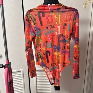 Colorful Alphabet Print Bodysuit